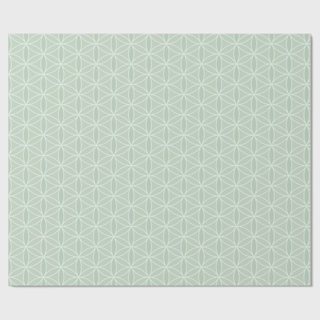 Papier Cadeau Fleur verte Sage du papier d'enveloppement (Plat)