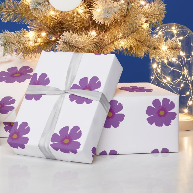 Papier Cadeau Fleur Violette (Vacances)