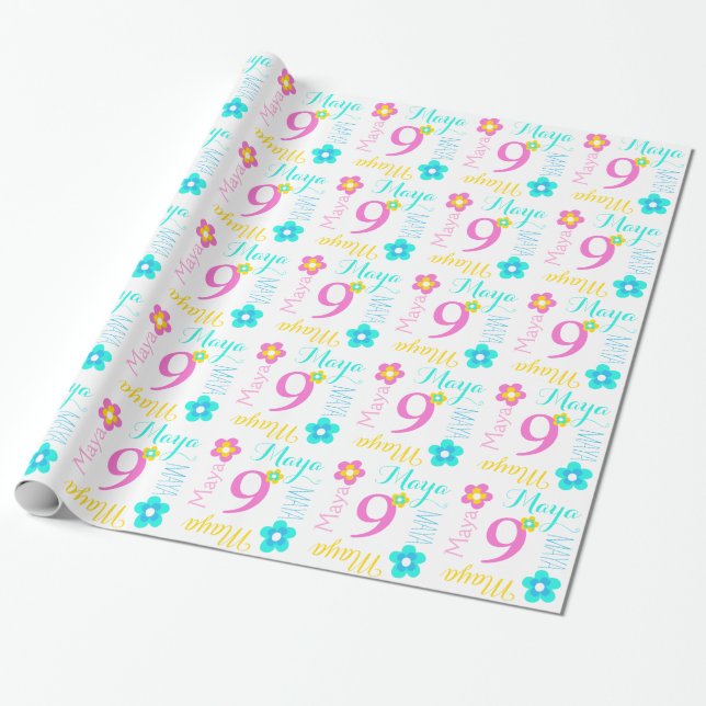 Papier Cadeau Fleurissez l'enveloppe nommée faite sur commande (Déroulé)
