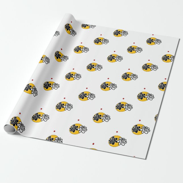 Papier Cadeau fleurs amusantes (Déroulé)