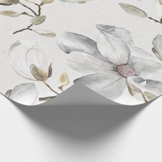 Papier Cadeau Fleurs blanches