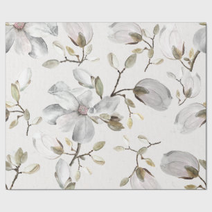 Papier Cadeau Fleurs blanches