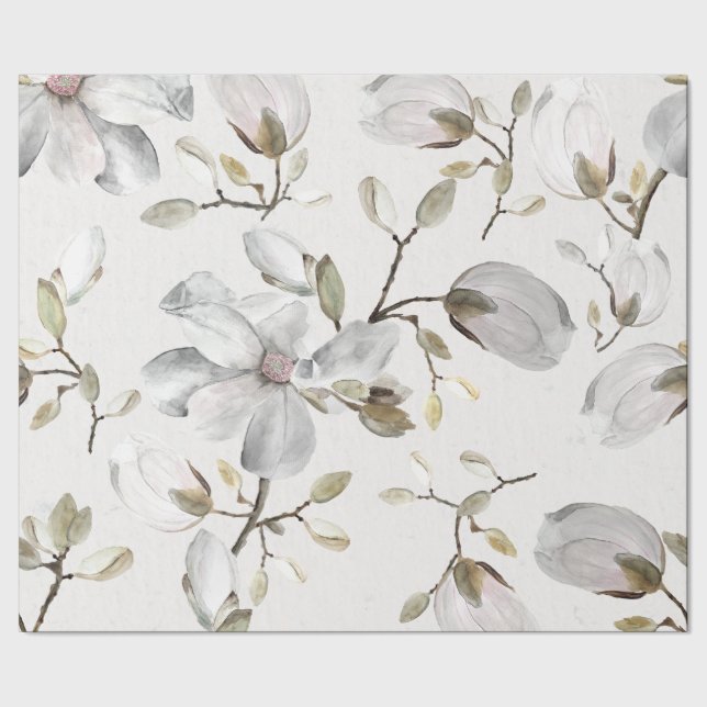 Papier Cadeau Fleurs blanches (Couture)