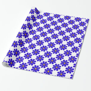 Papier Cadeau Fleurs bleu printemps pour toutes les occasions