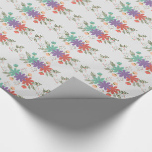 Papier Cadeau Fleurs colorées mignonnes