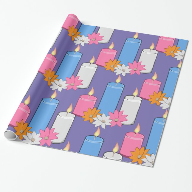Papier Cadeau Fleurs de bougie Lit Thunder_Cove (Déroulé)