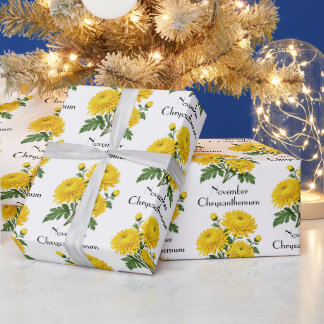 Papier Cadeau Fleurs de chrysanthème de novembre