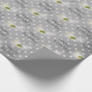 Papier Cadeau Fleurs De Cosmos Anniversaire En Pois