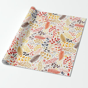 Papier Cadeau Fleurs de forêt sauvage Mariage de feuillage de ch