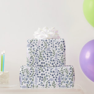 Papier Cadeau Fleurs de jardin violettes
