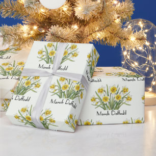 Papier Cadeau Fleurs de jonquilles de mars