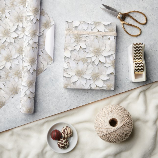 Papier Cadeau Fleurs de lotus blanches (Artisanat)