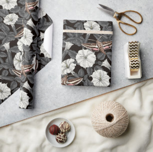 Papier Cadeau Fleurs de lune et sphinx Moths 2
