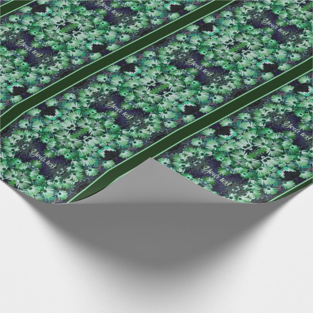 Papier Cadeau Fleurs de marguerite africaines vertes personnalis (Coin)
