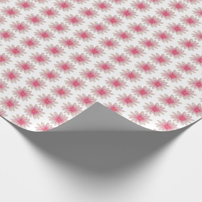 Papier Cadeau Fleurs de marguerite rose (Coin)