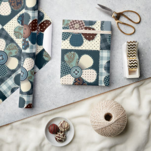 Papier Cadeau Fleurs de Patchwork