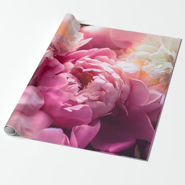 Papier Cadeau Fleurs de pivoine rose comme arrière - plan d'art  (Déroulé)