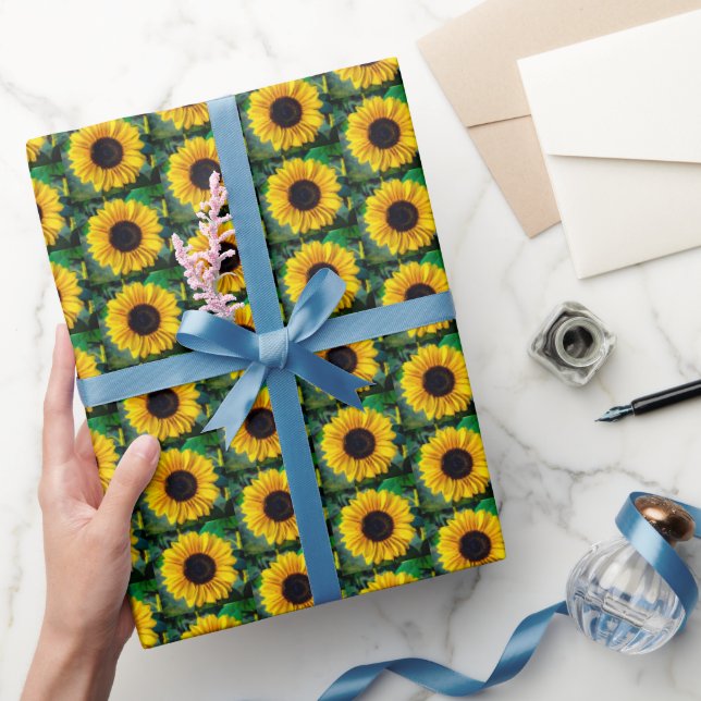 Papier Cadeau Fleurs de soleil avec papier d'enveloppement d'abe (Cadeaux)