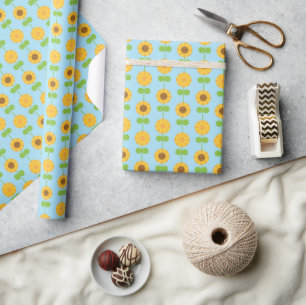 Papier Cadeau Fleurs de soleil de Kawaii