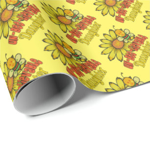 Papier Cadeau Fleurs de soleil et abeilles incroyables