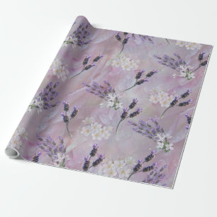 Papier Cadeau Fleurs de Tuberose et de Lavande