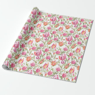Papier Cadeau Fleurs de tulipe à motifs floraux