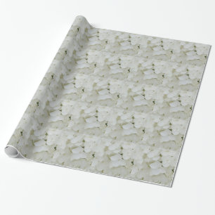 Papier Cadeau Fleurs d'Hydrangée Floral Blanc Élégant Fleur