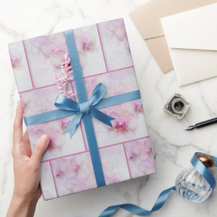 Papier Cadeau Fleurs d'orchidées roses