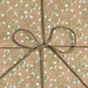 Papier Cadeau Fleurs du souffle du bébé Boho Chic Baptism Mariag