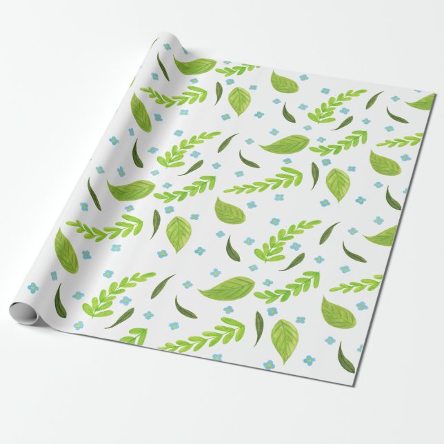 Papier Cadeau fleurs et feuillage (Déroulé)