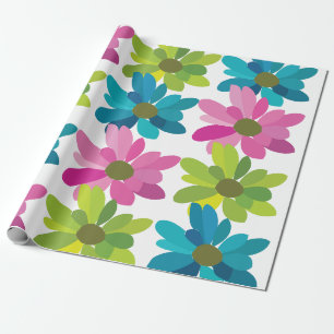 Papier Cadeau Fleurs Fleurs Colorées