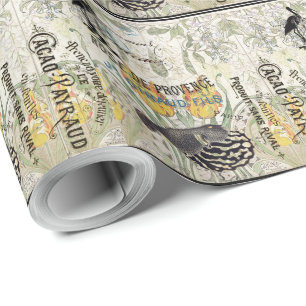 Papier Cadeau Fleurs françaises de tulipe de Nouveau d'art