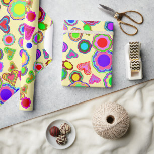Papier Cadeau Fleurs Groovy Hearts