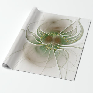 Papier Cadeau Fleurs imaginaires fractales douces et tendres