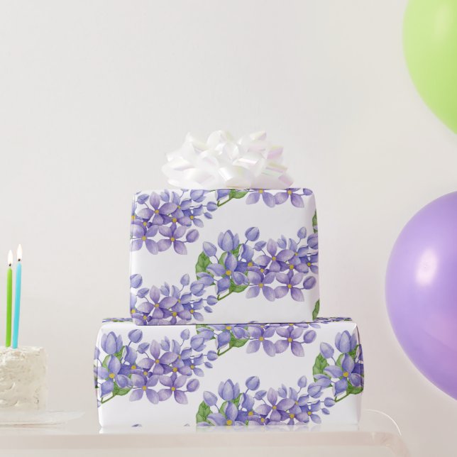 Papier Cadeau Fleurs Lilac violettes (Cadeaux de fête)