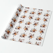 Fleurs Marron et Beige
