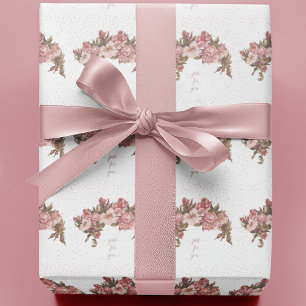 Papier Cadeau Fleurs Mauve Rustique