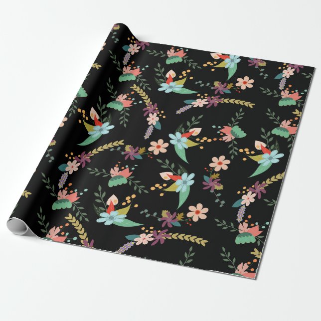 Papier Cadeau Fleurs mignonnes (Déroulé)