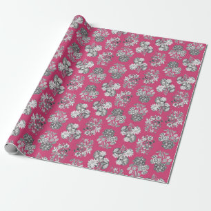 Papier Cadeau Fleurs monochromes sur le Cadeau Arrière - plan Ce
