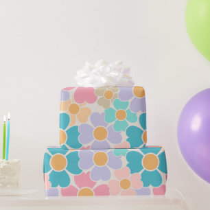 Papier Cadeau Fleurs Pastel