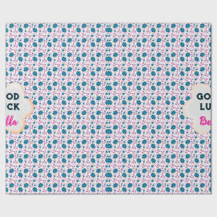 Papier Cadeau Fleurs personnalisées et sur mesure sarcelle et ro