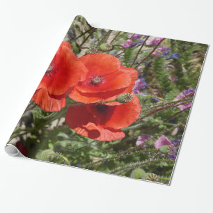 PAPIER CADEAU FLEURS POPPY