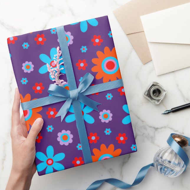 Papier Cadeau Fleurs Rétro Plaisir les années 70 Hippie Daisy Mo (Cadeaux)