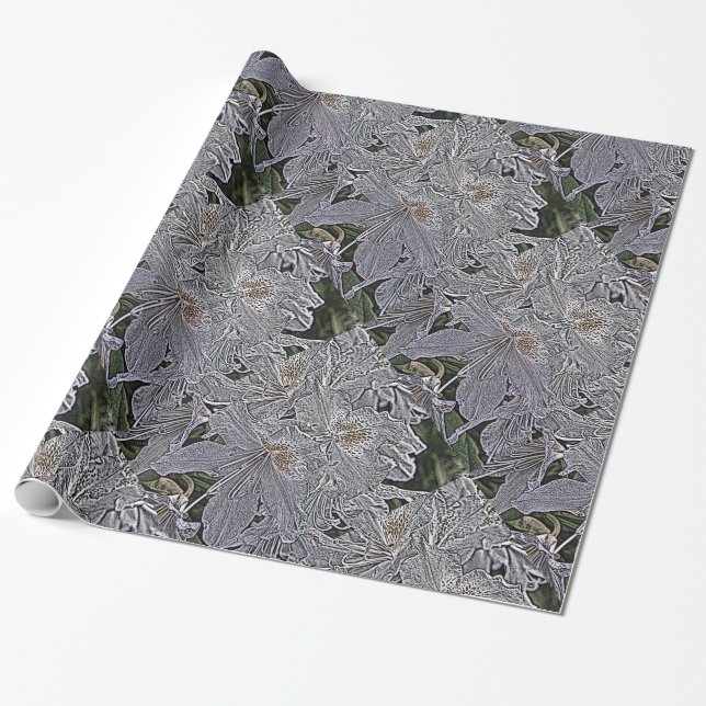 PAPIER CADEAU FLEURS RHODODENDRON (Déroulé)