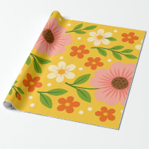 Fleurs roses, crème et orange avec des feuilles ve