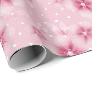 Papier Cadeau Fleurs roses de cerisiers sur le papier d'envelopp