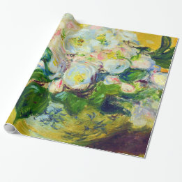 Papier Cadeau Fleurs Roses de Noël