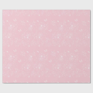 Papier Cadeau Fleurs roses Motif, Floral, Motif, Minimaliste
