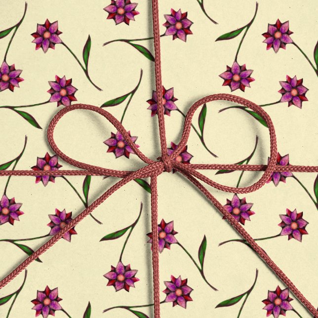 Papier Cadeau Fleurs roses motifs Liberty avec arrière - plan cr (Créateur téléchargé)