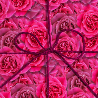 Papier Cadeau Fleurs Roses vives Fleur Motif sans couture rose f